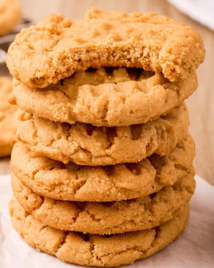 These soft and chewy peanut butter cookies practically melt in your mouth, and are so easy to make. Simple ingredients, no chilling needed, and that fork pattern brings back all the feel-good childhood memories!