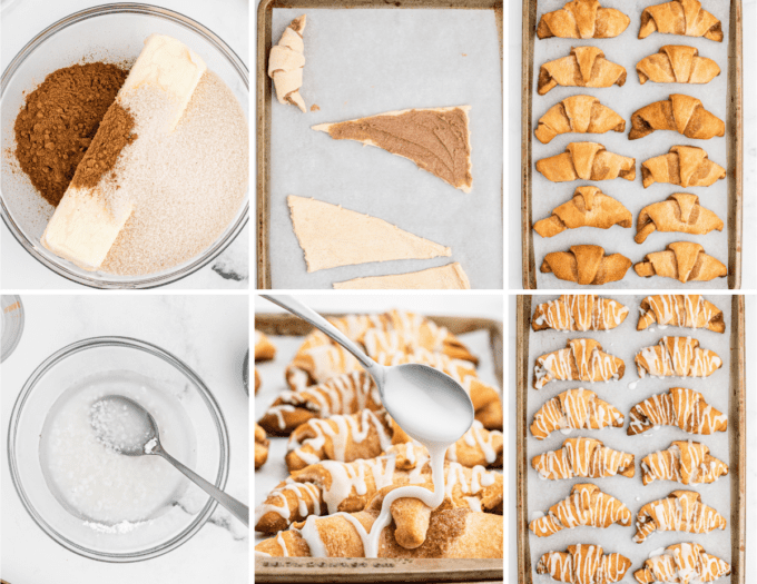 step by step photos of how to make cinnamon swirled crescent rolls