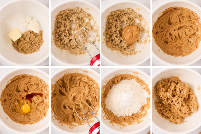 step by step photos of how to make peanut butter cookie dough