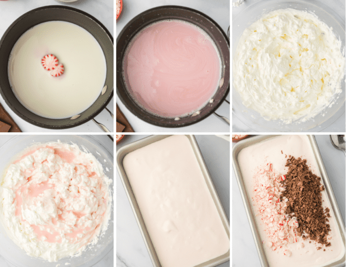step by step photos of how to make peppermint ice cream