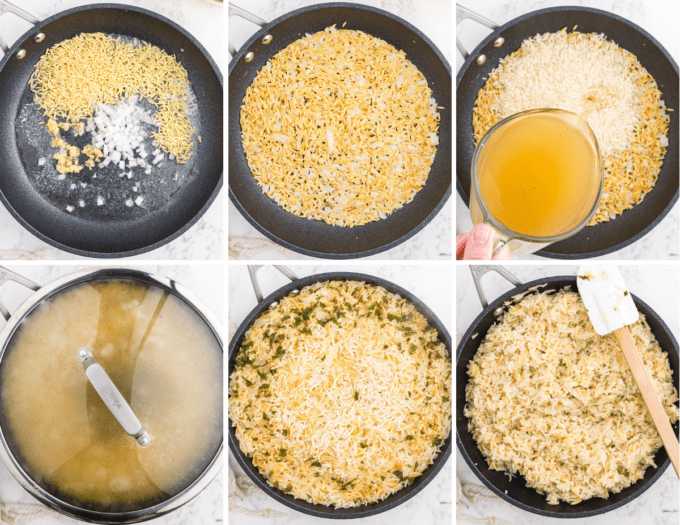 step by step photos of how to make rice pilaf