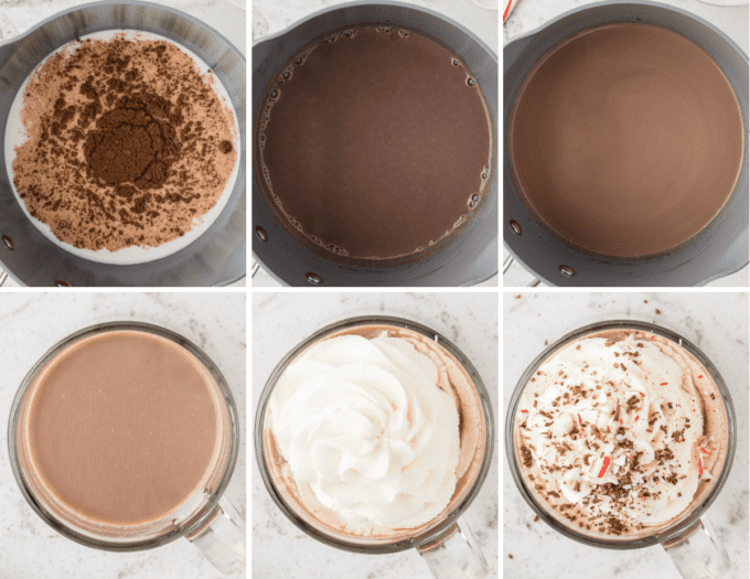 step by step photos of how to make a peppermint mocha