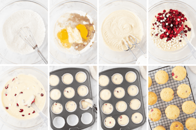 step by step how to make cranberry cupcakes