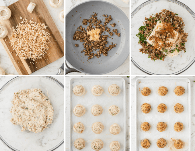 step by step photos of how to make stuffed mushrooms