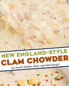 This clam chowder is ultra creamy and rich, and packed with savory flavors that will make your mouth water. Homemade clam chowder is so much better than anything from a can, and easier to make than you may think!