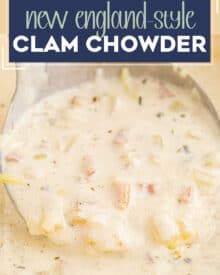 This clam chowder is ultra creamy and rich, and packed with savory flavors that will make your mouth water. Homemade clam chowder is so much better than anything from a can, and easier to make than you may think!