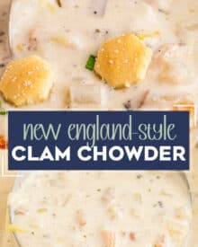 This clam chowder is ultra creamy and rich, and packed with savory flavors that will make your mouth water. Homemade clam chowder is so much better than anything from a can, and easier to make than you may think!