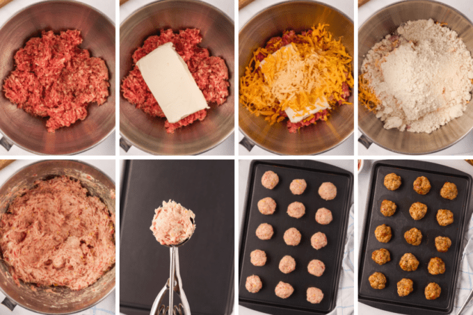 step by step photos of how to make sausage balls
