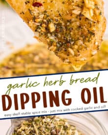 An irresistibly savory blend of herbs and spices make up this shelf-stable blend. Mix it with some sautéed garlic and olive oil and you have a bread dipping oil that tastes even better than the one that comes with bread at a fancy Italian restaurant!