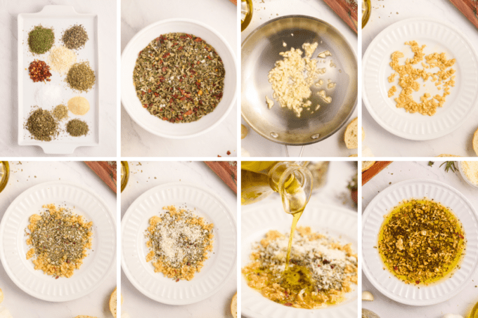 step by step photos of how to make bread dipping oil