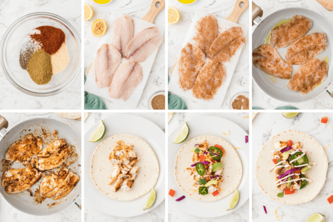 step by step photos of how to make fish tacos
