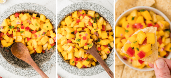 step by step photos of how to make mango salsa