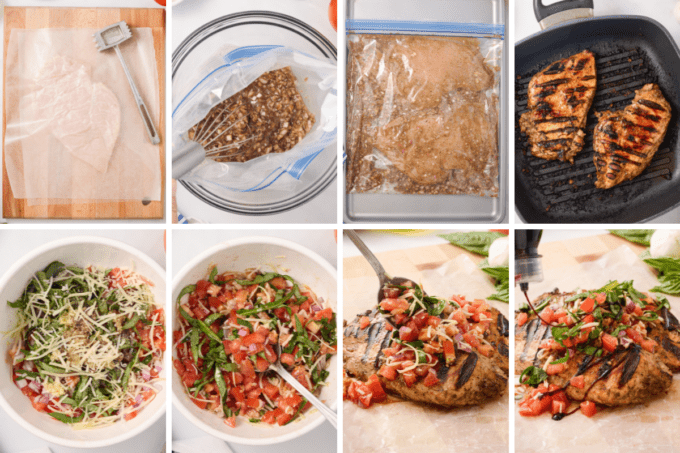 step by step photos of how to make bruschetta grilled chicken