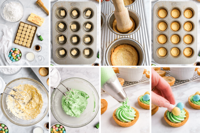 step by step photos of how to make sugar cookie cups