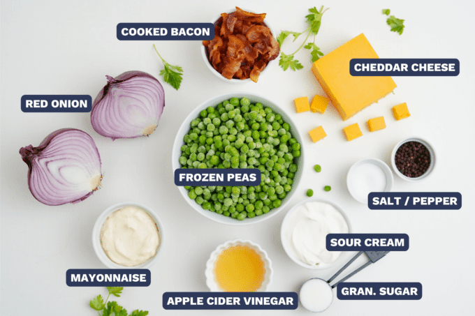 ingredients needed to make pea salad