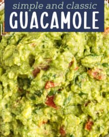 Don't reach for that container of pre-made guacamole, mix up this easy and classic guacamole recipe in no time! Made with simple ingredients, this dip comes together quickly and is a party staple. Put out a bowl with some chips, and watch it disappear!