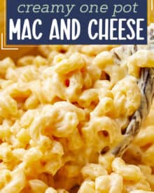 This ultra creamy mac and cheese is made in just one pot on the stovetop, and uses less than 10 ingredients! So much better than mac and cheese from a box, this is a family-friendly meal that comes together quickly on a busy weeknight.