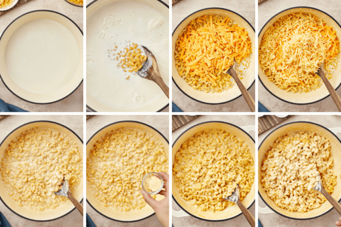 step by step photos of how to make stovetop mac and cheese in one pot