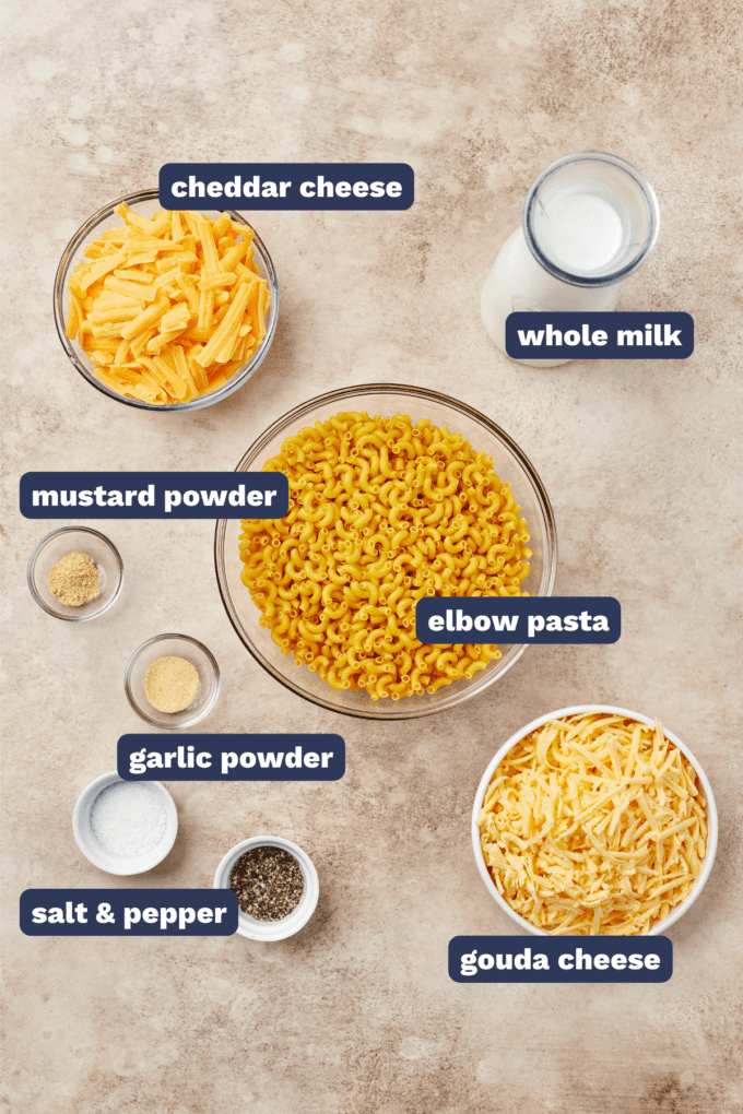 ingredients for how to make one pot mac and cheese