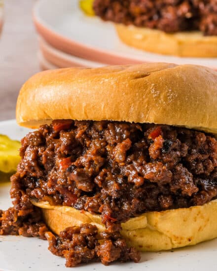 These sweet and tangy homemade sloppy joes are made with simple ingredients, are easy to customize to your tastes, and are made easily in the slow cooker! This easy to make recipe is a family-friendly dinner that you can even make ahead of time and/or freeze. 