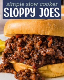 These sweet and tangy homemade sloppy joes are made with simple ingredients, are easy to customize to your tastes, and are made easily in the slow cooker! This easy to make recipe is a family-friendly dinner that you can even make ahead of time and/or freeze. 