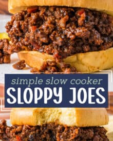 These sweet and tangy homemade sloppy joes are made with simple ingredients, are easy to customize to your tastes, and are made easily in the slow cooker! This easy to make recipe is a family-friendly dinner that you can even make ahead of time and/or freeze. 