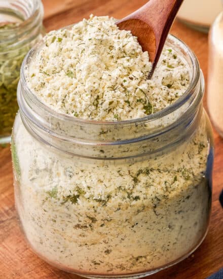 Get ready to toss that packet! This homemade ranch seasoning is made with pantry ingredients, and is great in dips, dressings, on chicken, veggies, potatoes and more! Plus, you'll know exactly what's in the seasoning mix, and can feel better about what you're eating.