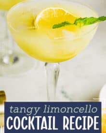 This refreshing and light lemon cocktail is made with just 3 ingredients and is absolutely perfect for this summer! Limoncello is the star, and it adds such a great bold flavor.