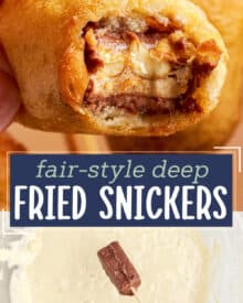 Deep-fried snickers are a classic American fair food, and they're easy to make at home. Just grab 5 simple ingredients, and you'll be on your way to a deliciously gooey treat!