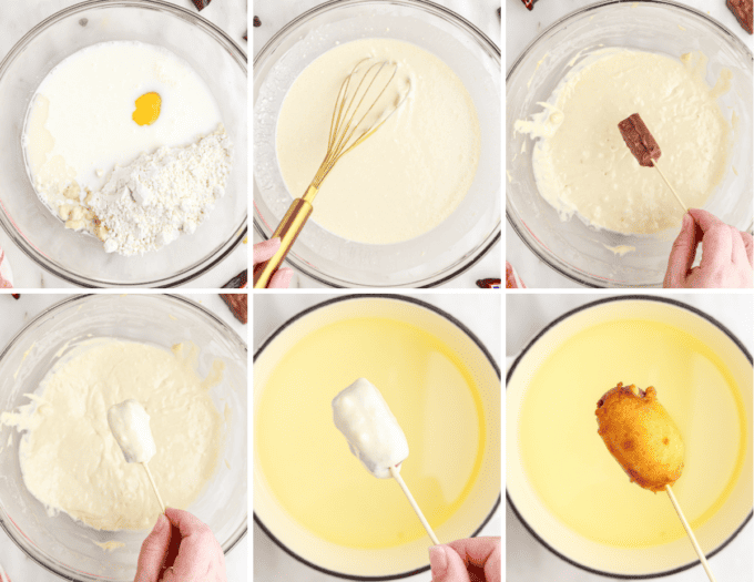 step by step photos of how to make fried snickers.