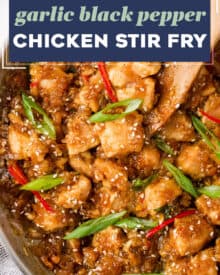 Tender chicken pieces are stir-fried and tossed in a deliciously sticky, savory, and slightly sweet sauce that perfectly coats the chicken! Made in one skillet, and ready in about 30 minutes, it’s the ultimate weeknight dinner idea. Skip the takeout and make your own!