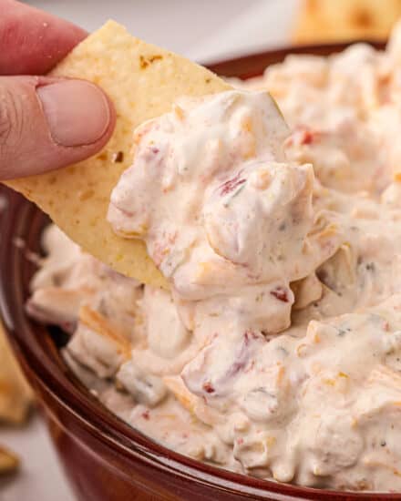 This creamy party-ready boat dip is a fun twist on the TikTok classic. You'll only need a handful of ingredients and no fancy tools, and you'll have a cool, creamy, and ultra-flavorful ranch dip that is perfect for any party, or for taking to the pool, lake, or beach!