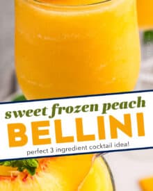 Beat the heat with a refreshing Frozen Peach Bellini, a delightful twist on a classic cocktail. This simple recipe uses just 3 ingredients to combine the natural sweetness of frozen peaches with sparkling wine, creating a frosty treat that feels like a tropical paradise.