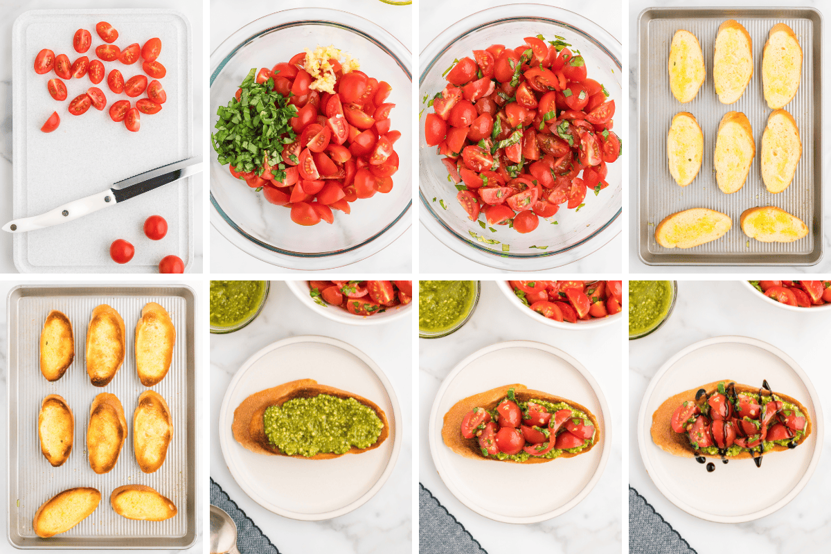 Pesto and Tomato Bruschetta Recipe The Chunky Chef