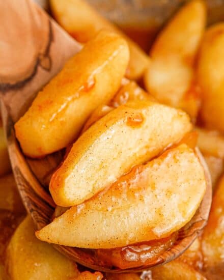 These buttery cinnamon fried apples are made easily in a skillet, and are absolutely perfect to have as a quick dessert (with a scoop of vanilla ice cream), a topping for pancakes, waffles, and more!