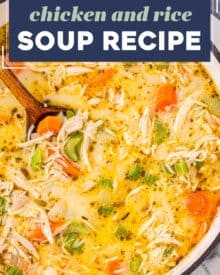 If you need a quick and hearty dinner, or are feeling a bit under the weather, then you NEED this Chicken and Rice Soup! Ready in about 30-40 minutes, this soul-warming soup recipe is made with simple ingredients and can easily be adapted to your tastes.