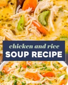 If you need a quick and hearty dinner, or are feeling a bit under the weather, then you NEED this Chicken and Rice Soup! Ready in about 30-40 minutes, this soul-warming soup recipe is made with simple ingredients and can easily be adapted to your tastes.