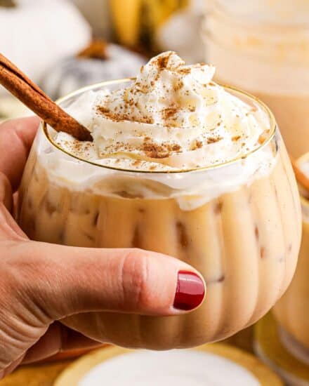 Perfectly spiced and sweetened, this homemade pumpkin spice coffee creamer is made with rich dairy, sweetened condensed milk, pumpkin, vanilla, and warm spices!  Perfect for Fall and Winter, it's the ultimate creamer for hot or iced coffee drinks, and way better than anything from the store!