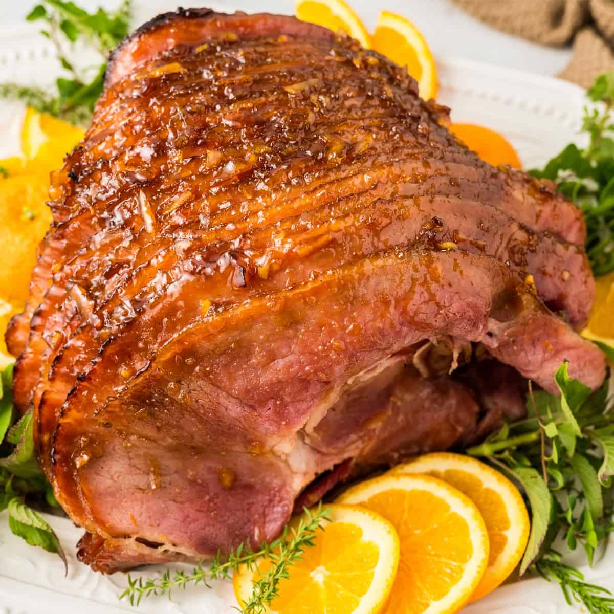 Brown Sugar Orange Glazed Spiral Ham - The Chunky Chef