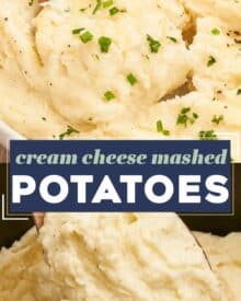This recipe for cream cheese mashed potatoes is the only one you'll need!  So creamy, buttery, and rich... and they're great as a holiday side dish for Thanksgiving, or alongside a roast, steak, or juicy piece of chicken!