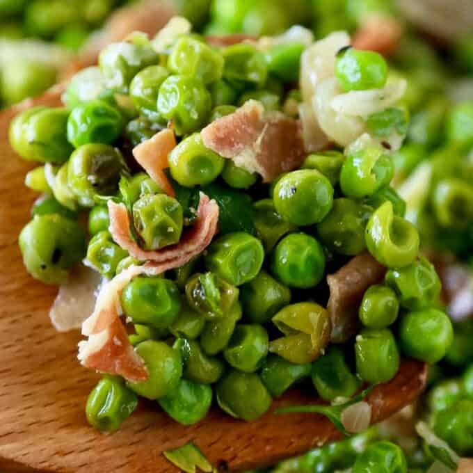 peas with prosciutto