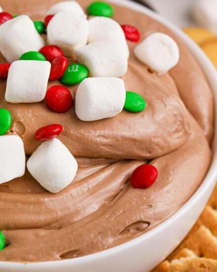 This simple 4 ingredient (plus optional garnishes) Hot Cocoa Dip is perfect for any holiday gathering or party.  Just mix, chill, and serve! 