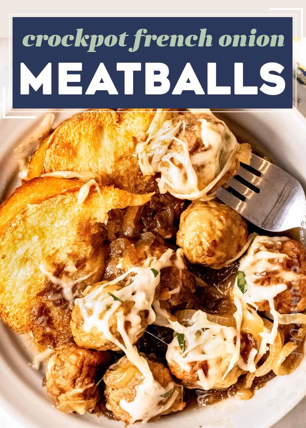 Slow Cooker French Onion Meatballs - The Chunky Chef