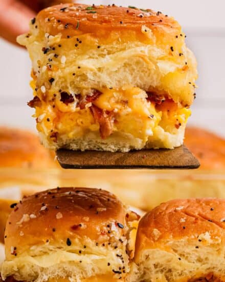 These breakfast sliders have everything you love about your favorite fast food breakfast sandwich, in fun, slider form! Great to make for a big family breakfast, or to meal prep ahead for the week.