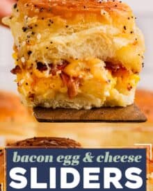 These breakfast sliders have everything you love about your favorite fast food breakfast sandwich, in fun, slider form! Great to make for a big family breakfast, or to meal prep ahead for the week.