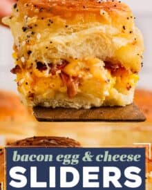 These breakfast sliders have everything you love about your favorite fast food breakfast sandwich, in fun, slider form! Great to make for a big family breakfast, or to meal prep ahead for the week.