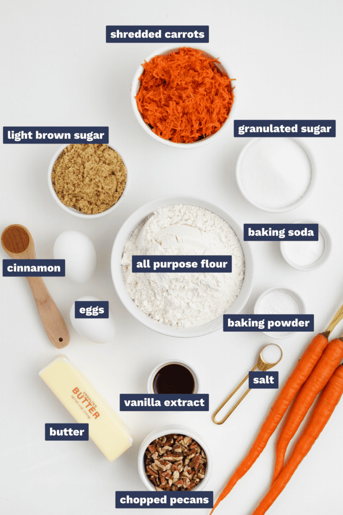 ingredients needed to make carrot cake cookies