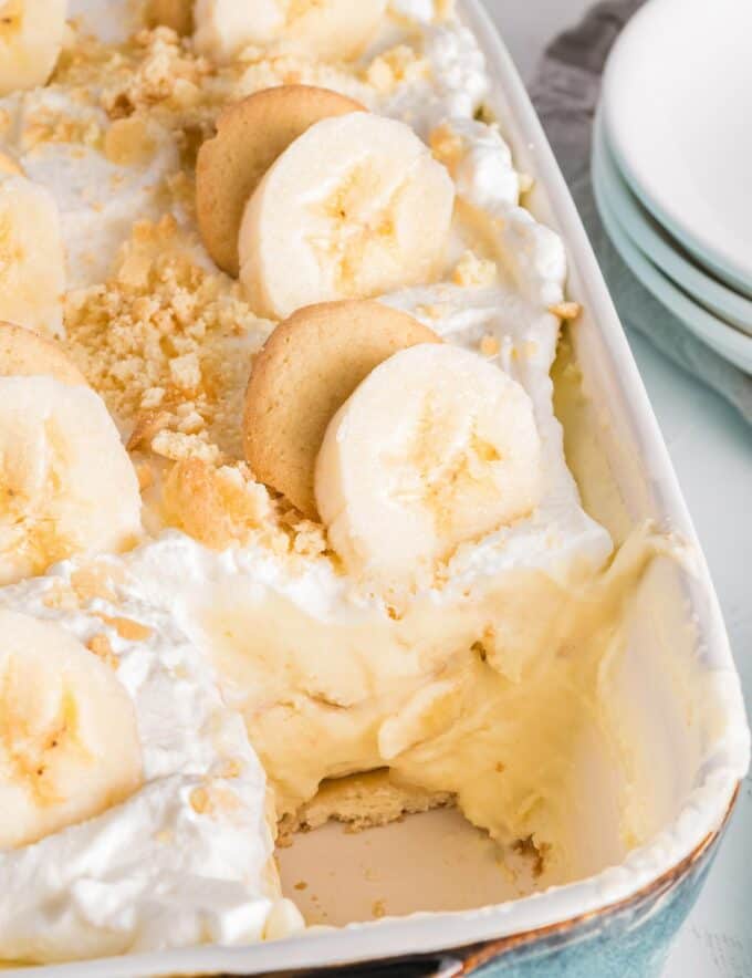 This banana pudding recipe is rich, creamy, and tastes like the one Grandma used to make! This recipe is semi-homemade, comes together quickly, and is always a crowd-pleaser!