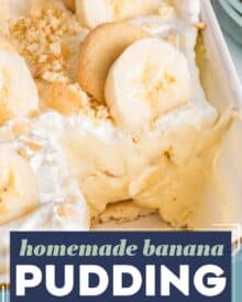 This banana pudding recipe is rich, creamy, and tastes like the one Grandma used to make! This recipe is semi-homemade, comes together quickly, and is always a crowd-pleaser!