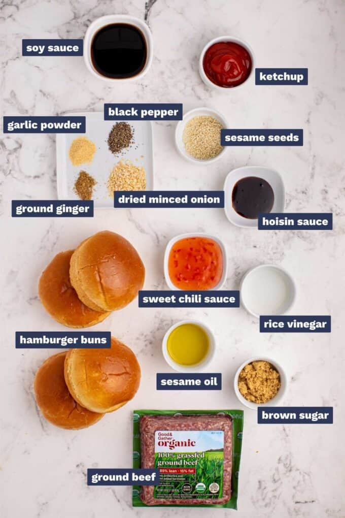 ingredients needed to make asian-style sloppy joes.